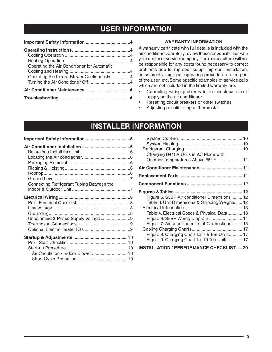 User information installer information | Reznor S5BP Users Manual User Manual | Page 3 / 20