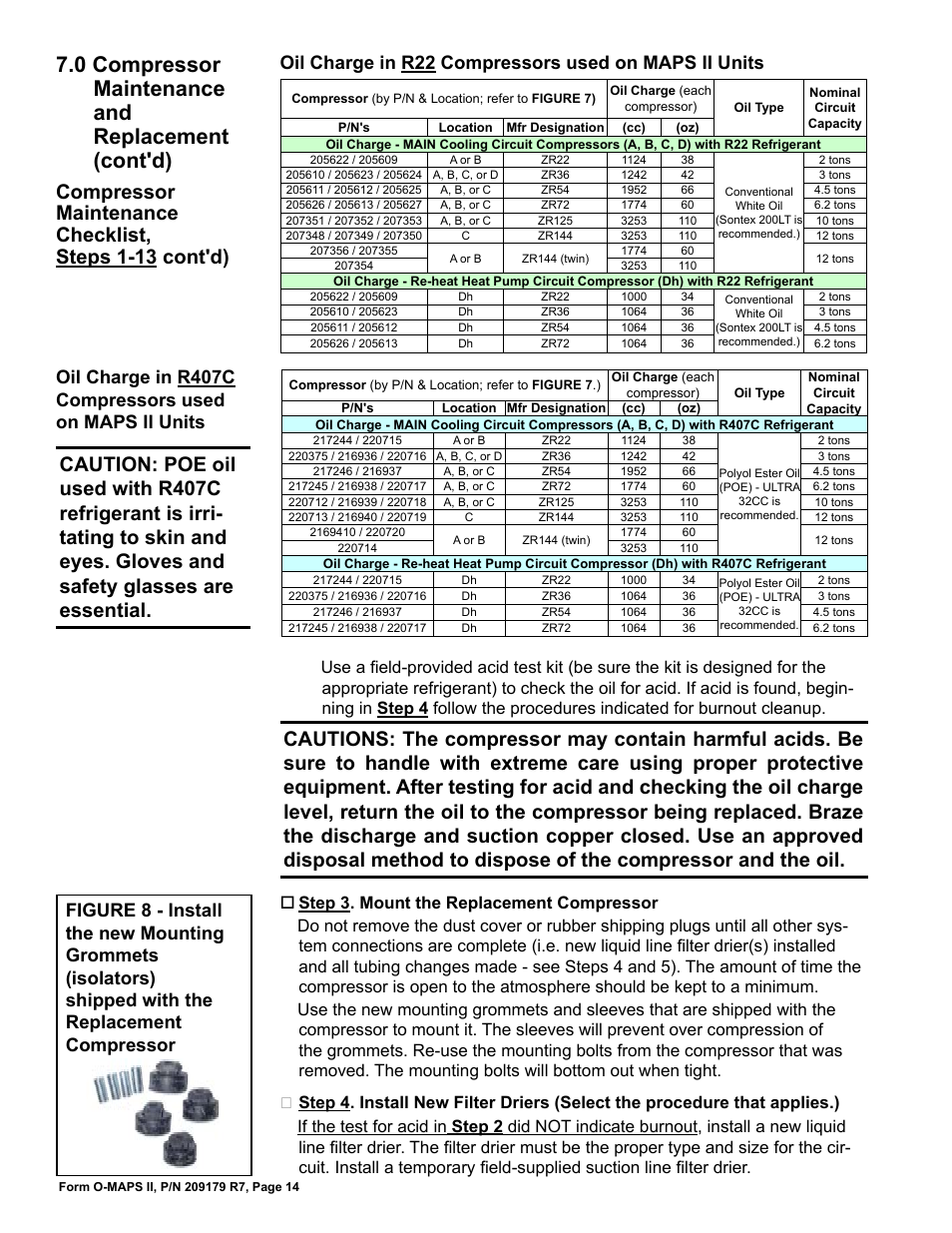 0 compressor maintenance and replacement (cont'd) | Reznor MAPSII Series REDA Users Manual User Manual | Page 14 / 28