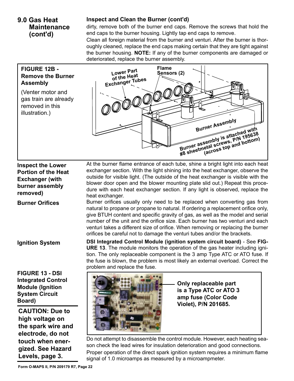 0 gas heat maintenance (cont'd) | Reznor MAPSII Series REDA Users Manual User Manual | Page 22 / 28