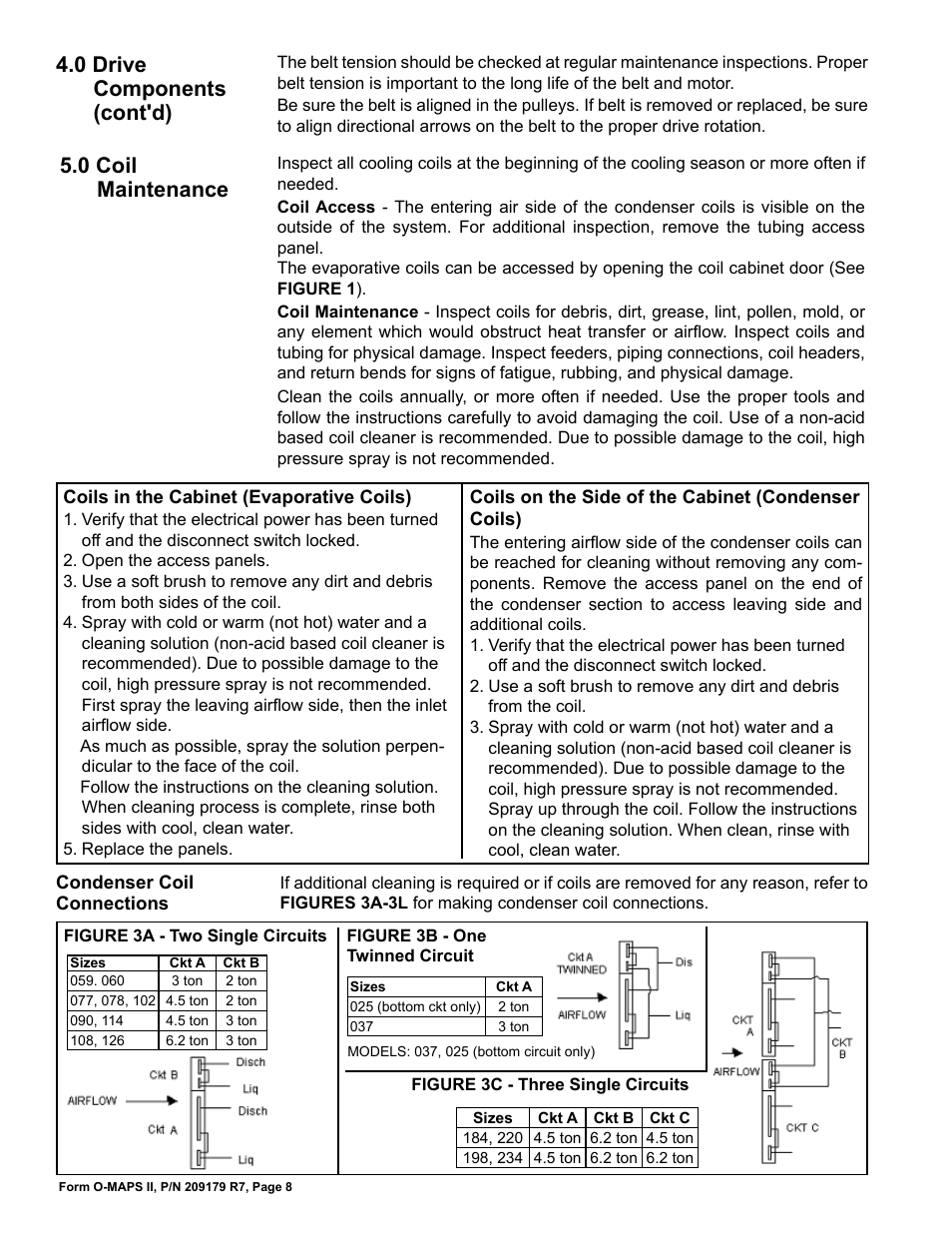 0 coil maintenance, 0 drive components (cont'd) | Reznor MAPSII Series REDA Users Manual User Manual | Page 8 / 28
