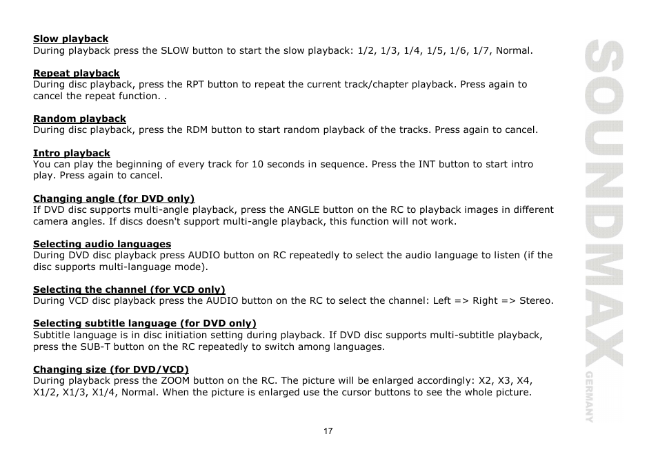 SoundMax SM-CMD2026 User Manual | Page 17 / 54