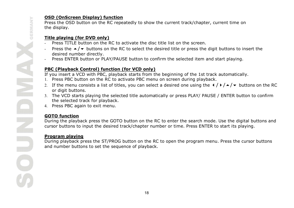 SoundMax SM-CMD2026 User Manual | Page 18 / 54