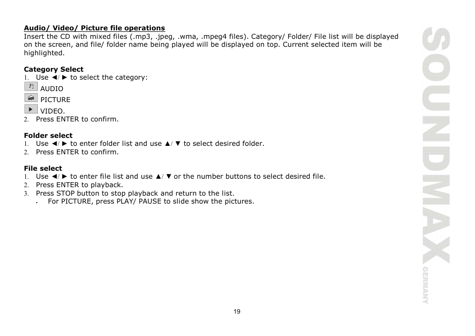 SoundMax SM-CMD2026 User Manual | Page 19 / 54