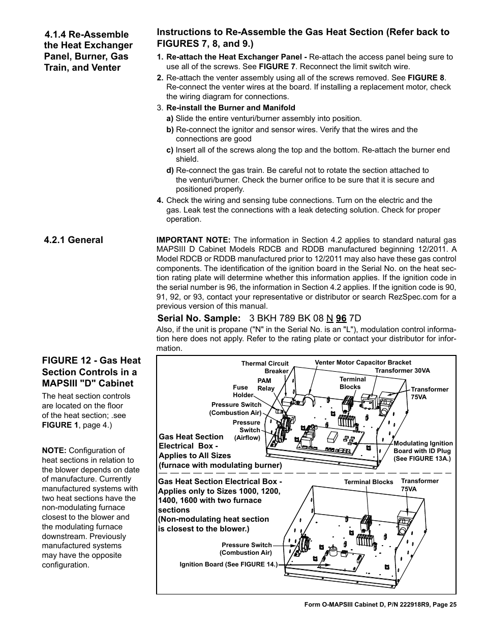 Reznor MAPS III, Cabinet D RECB Users Manual User Manual | Page 25 / 44