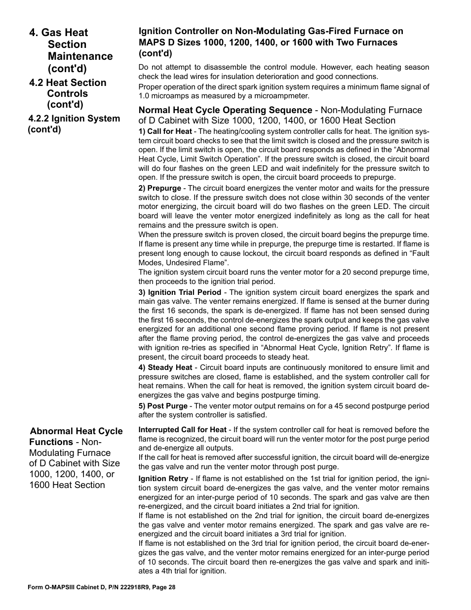 Reznor MAPS III, Cabinet D RECB Users Manual User Manual | Page 28 / 44