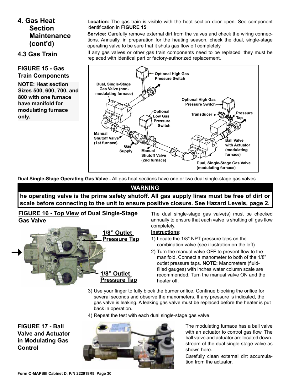 3 gas train | Reznor MAPS III, Cabinet D RECB Users Manual User Manual | Page 30 / 44