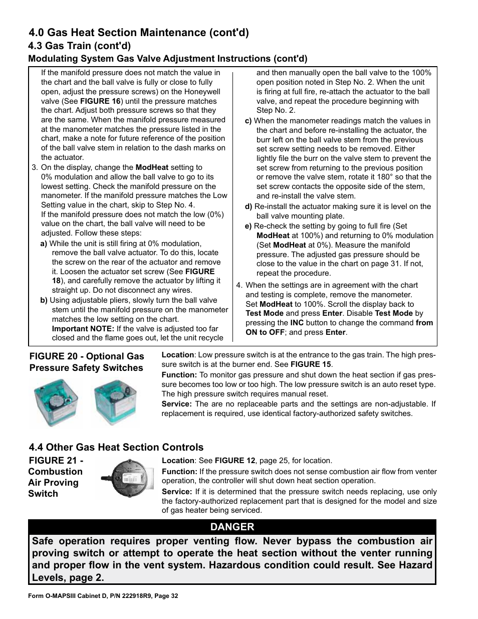 3 gas train (cont'd) | Reznor MAPS III, Cabinet D RECB Users Manual User Manual | Page 32 / 44