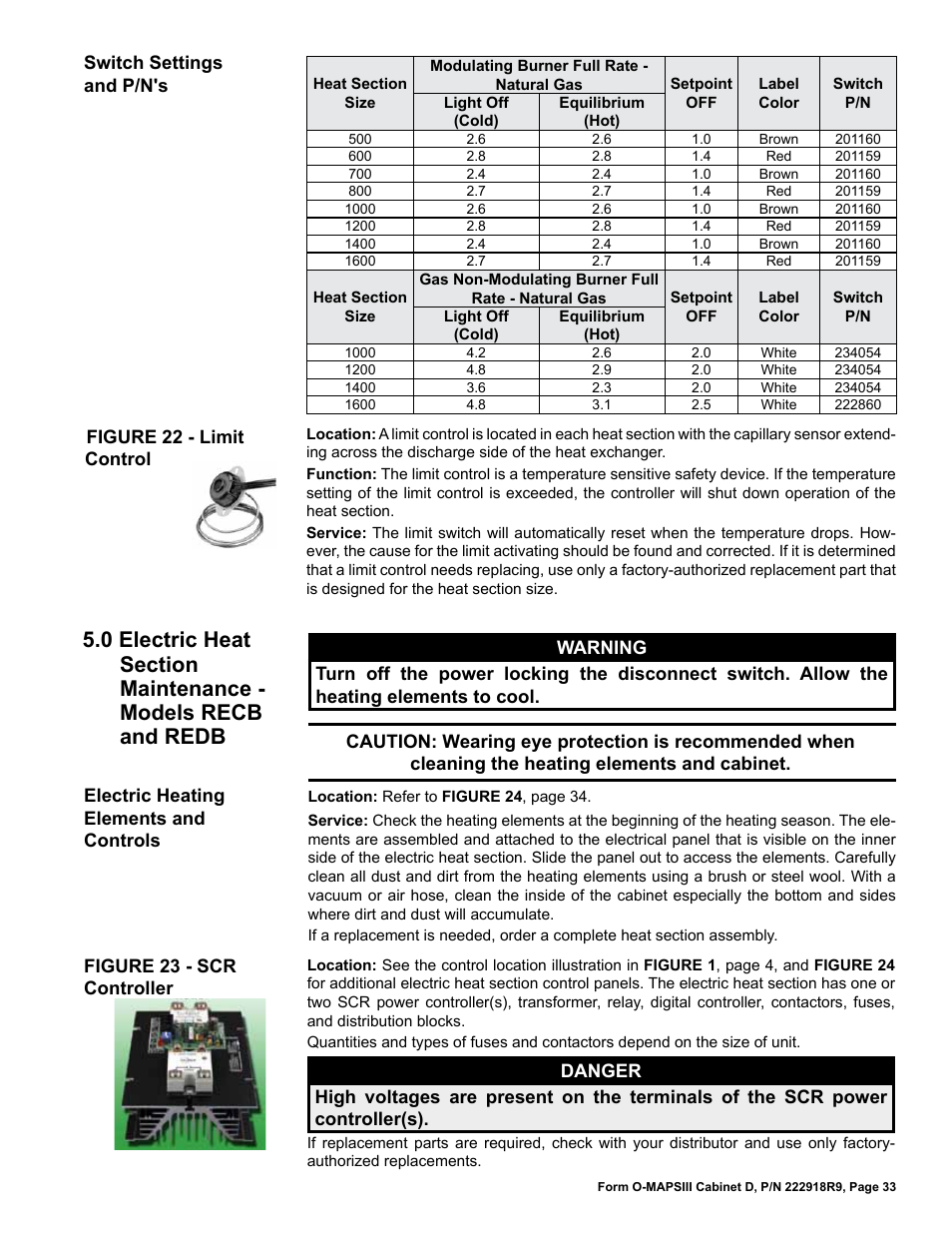 Reznor MAPS III, Cabinet D RECB Users Manual User Manual | Page 33 / 44