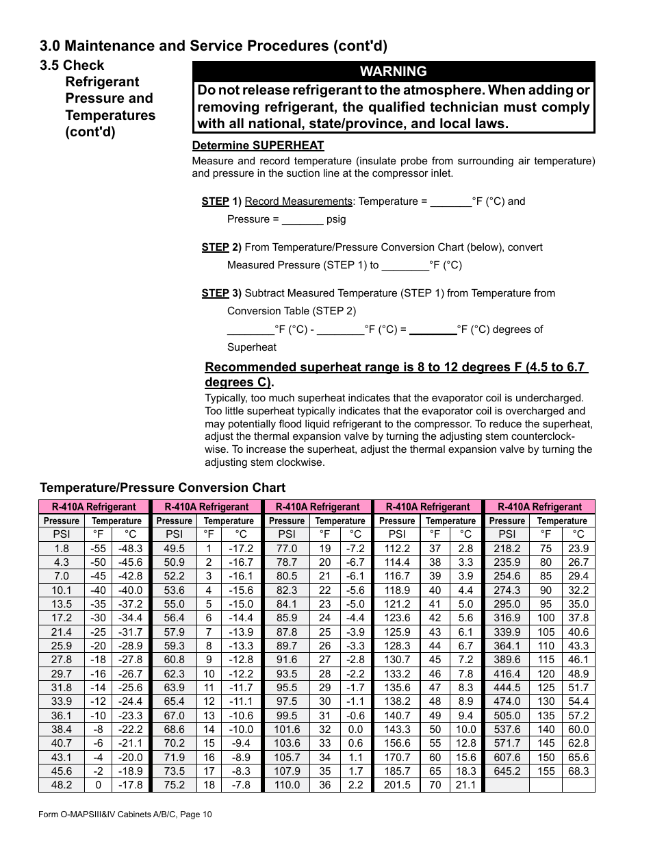 0 maintenance and service procedures (cont'd) | Reznor MAPS - A,B,C Users Manual User Manual | Page 10 / 40