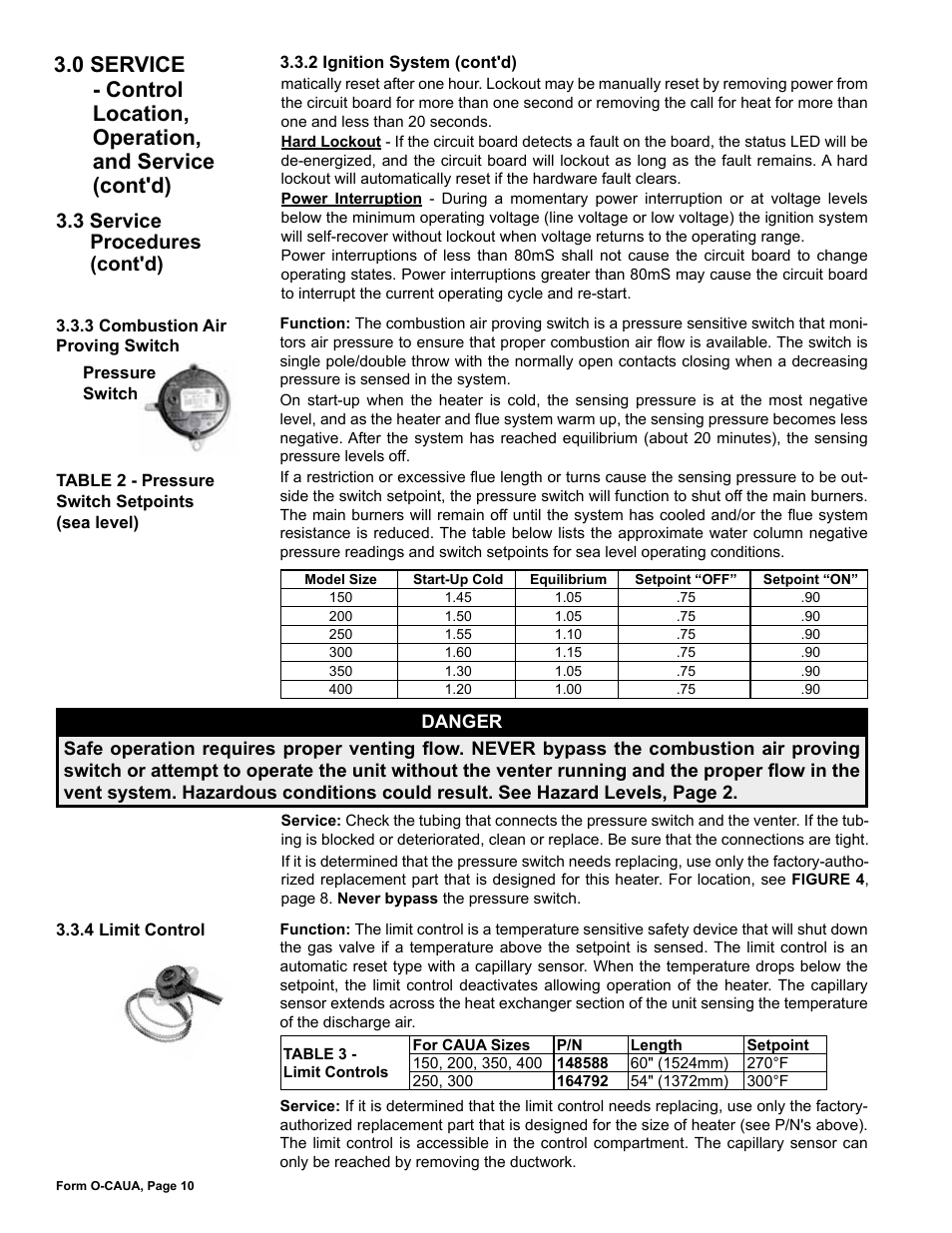 3 service procedures (cont'd) | Reznor CAUA Users Manual User Manual | Page 10 / 16