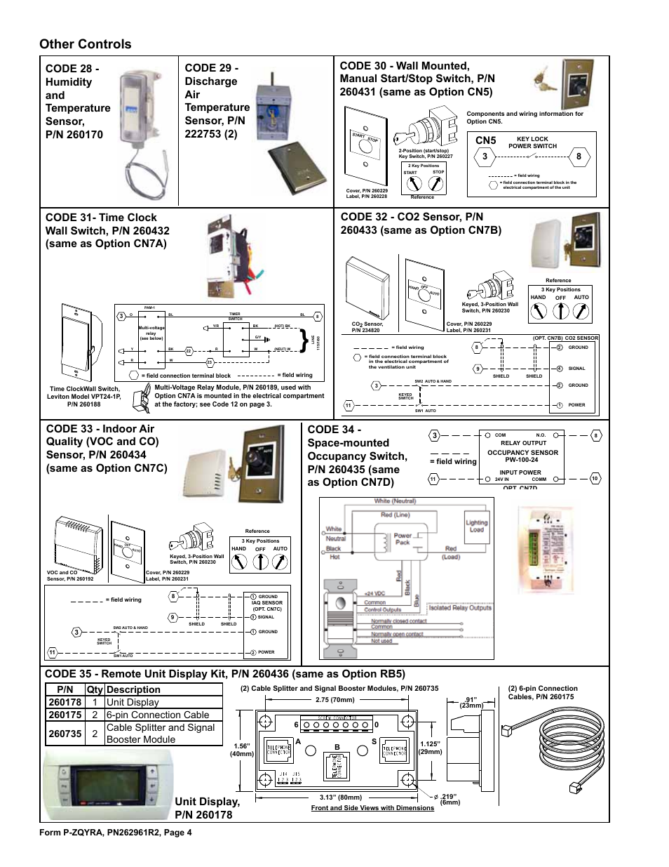 Other controls | Reznor ZQYRA Parts Manuals User Manual | Page 4 / 8