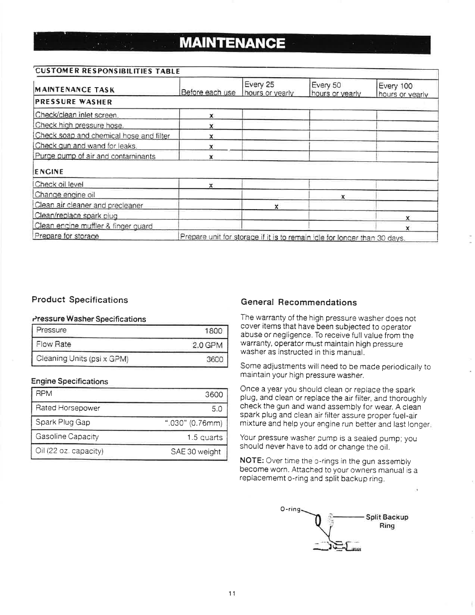 Maintenance | Craftsman 919.679180 User Manual | Page 11 / 33