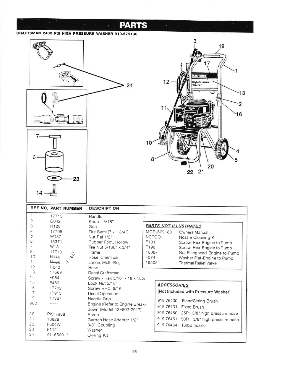Parts | Craftsman 919.679180 User Manual | Page 16 / 33