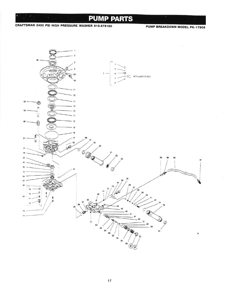 Pump parts | Craftsman 919.679180 User Manual | Page 17 / 33