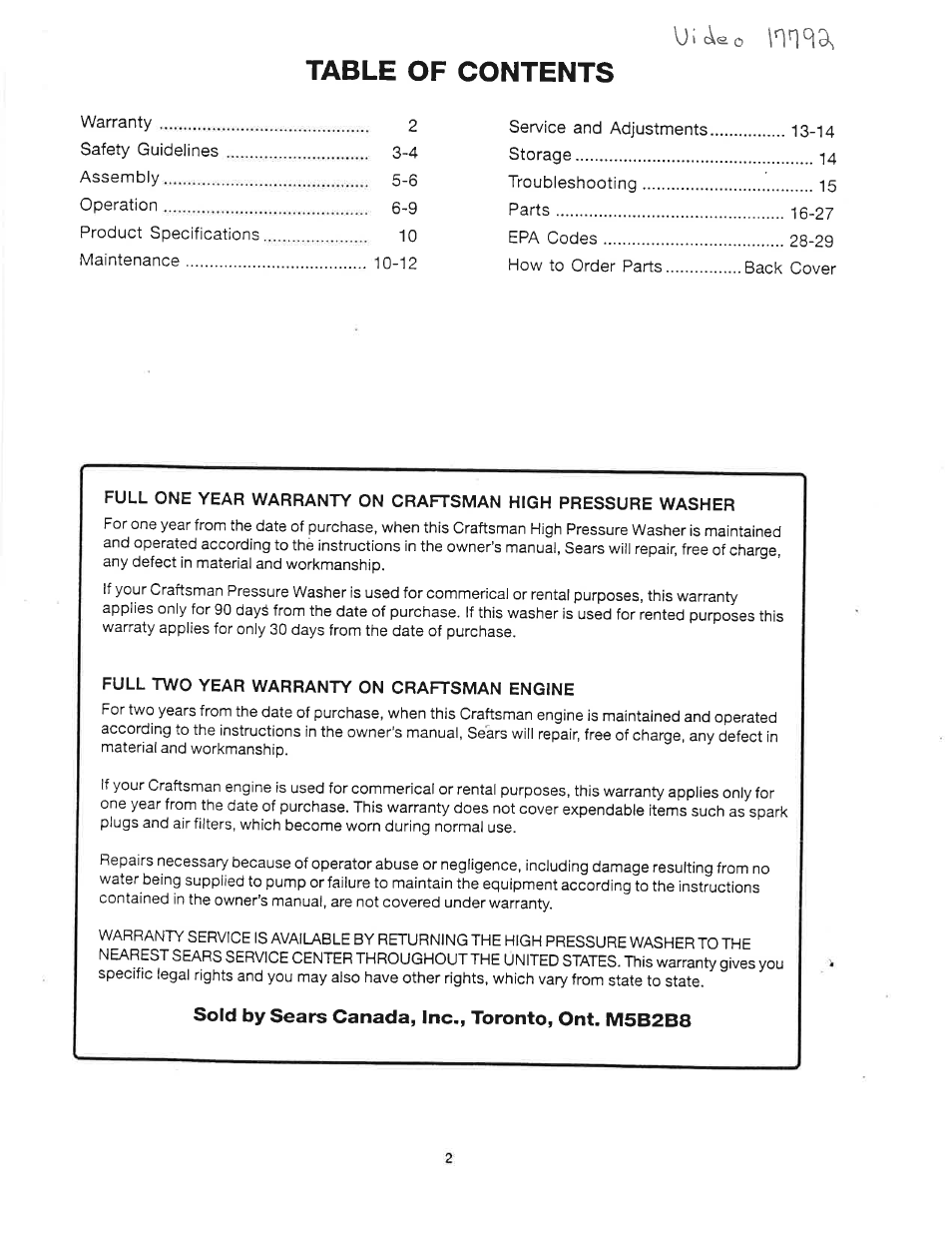 Craftsman 919.679180 User Manual | Page 2 / 33