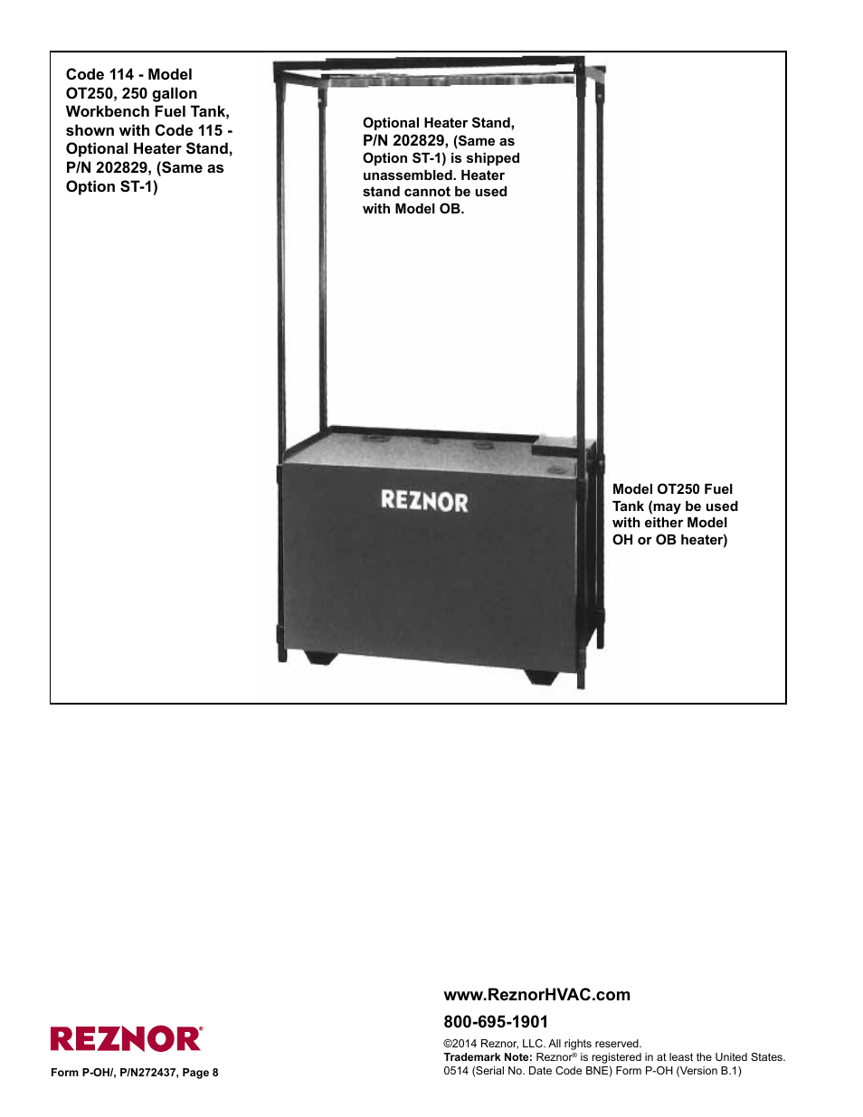 Reznor OH Parts Manuals User Manual | Page 8 / 8