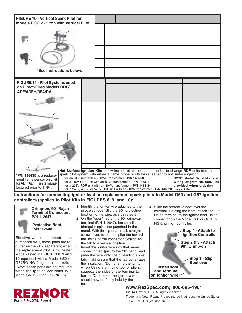 Reznor Pilots Parts Manuals User Manual | Page 4 / 4