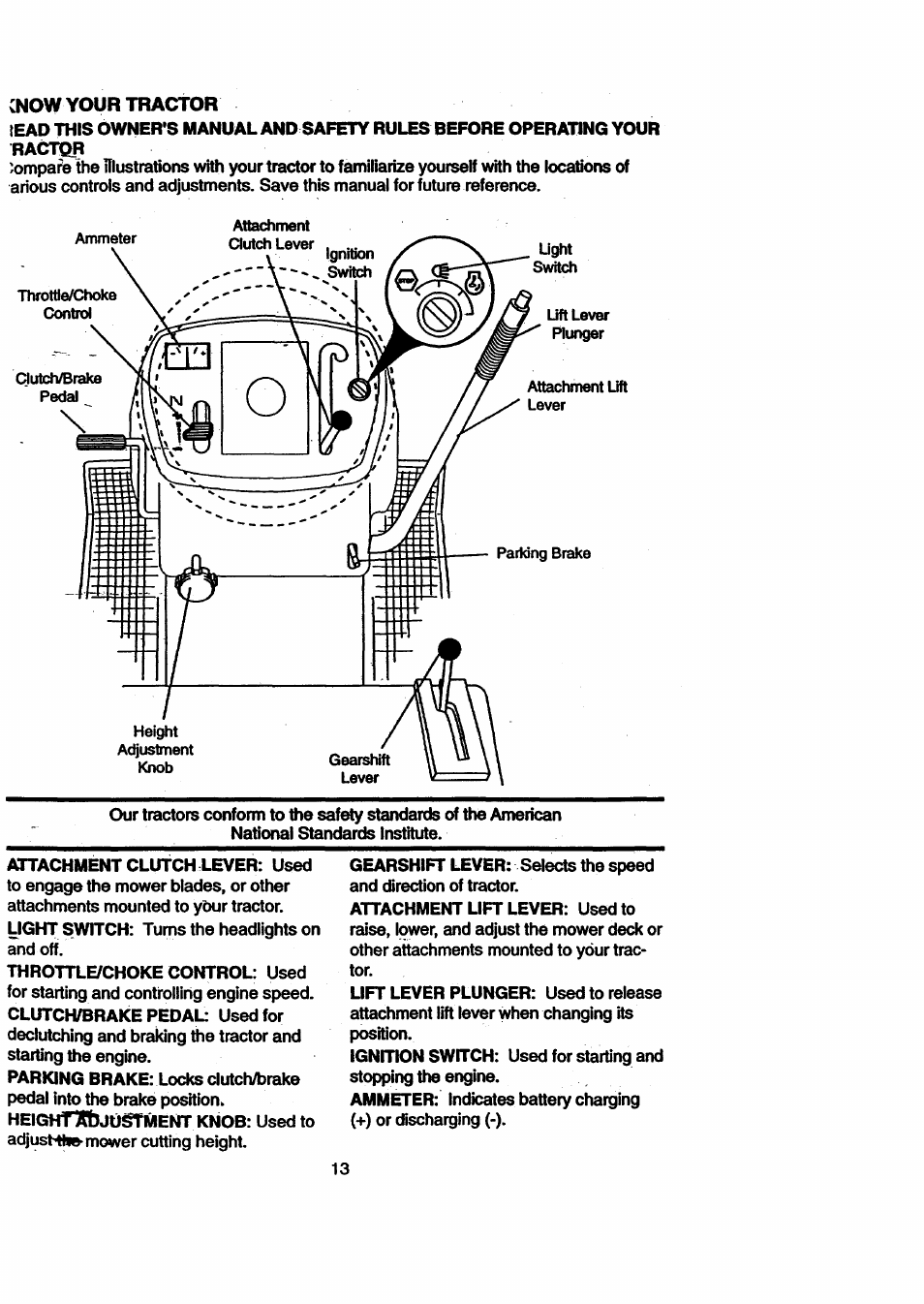 Cnow your tractor | Craftsman 917.270711 User Manual | Page 13 / 64
