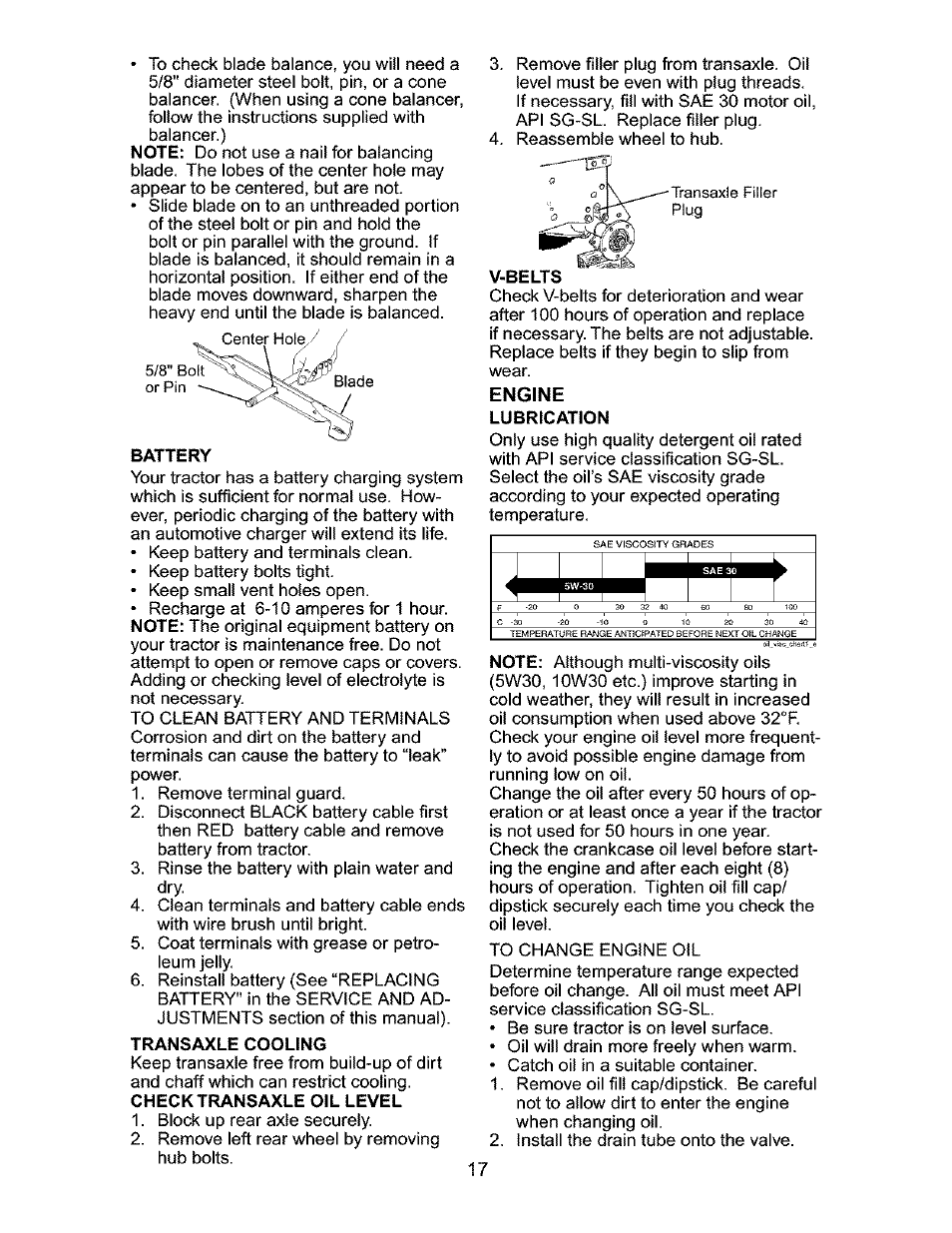 Transaxle cooling, Engine, Lubrication | Craftsman 917.276310 User Manual | Page 17 / 56