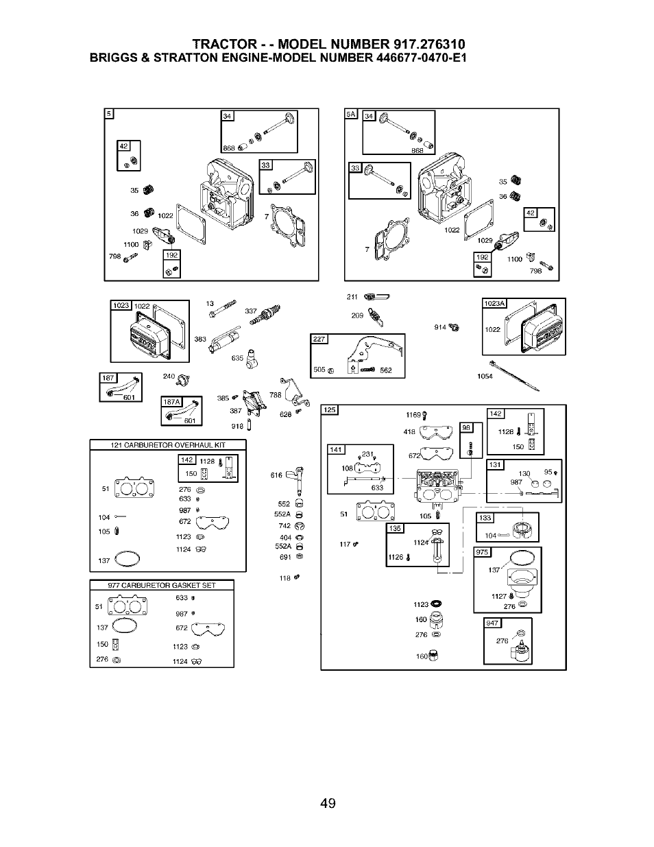 1124 ea, Io^o, 160ft | Craftsman 917.276310 User Manual | Page 49 / 56