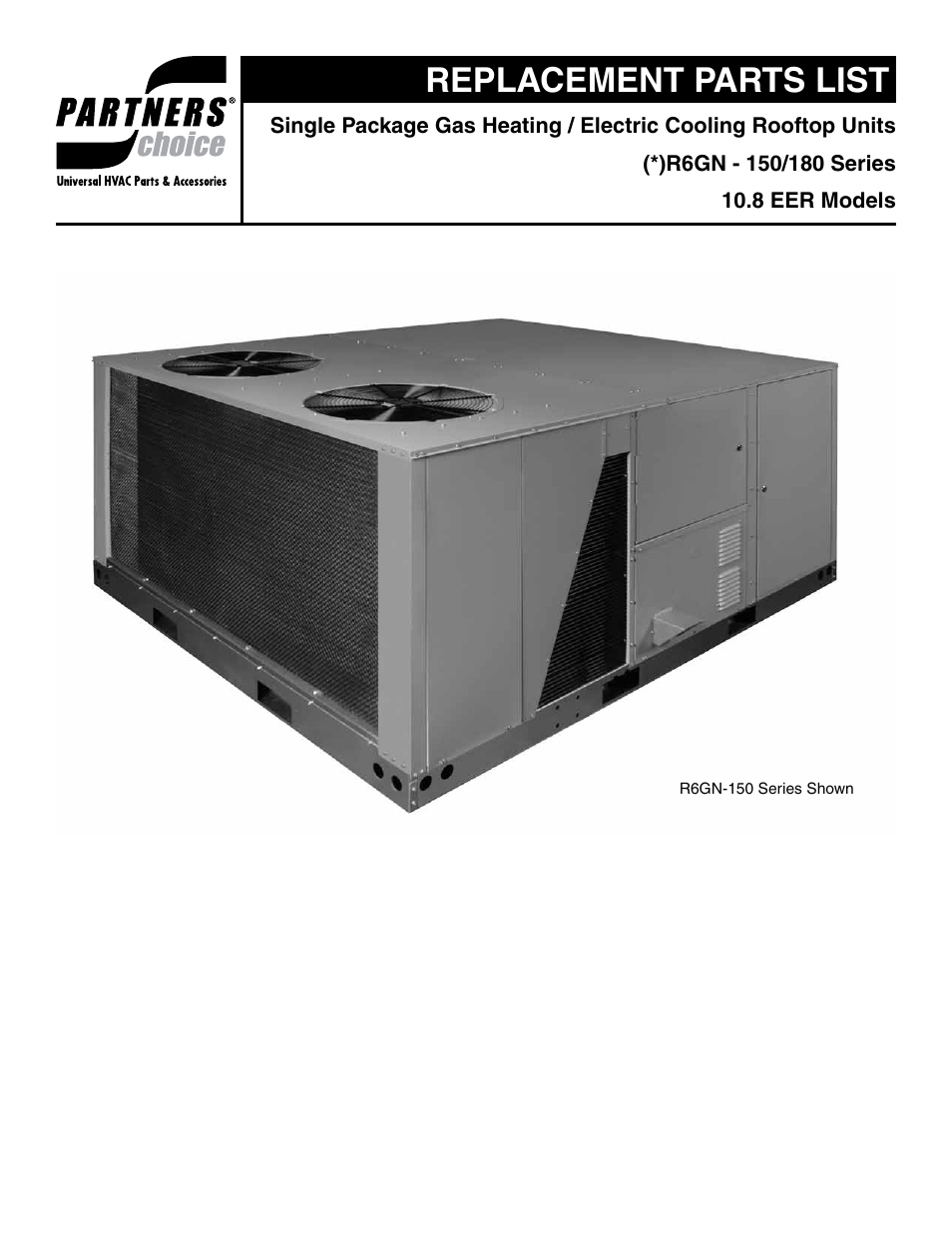 Reznor R6GN Parts Manuals User Manual | 8 pages