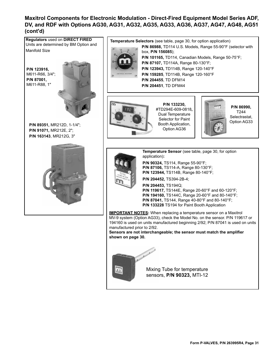 Reznor Valves Parts Manuals User Manual | Page 31 / 32