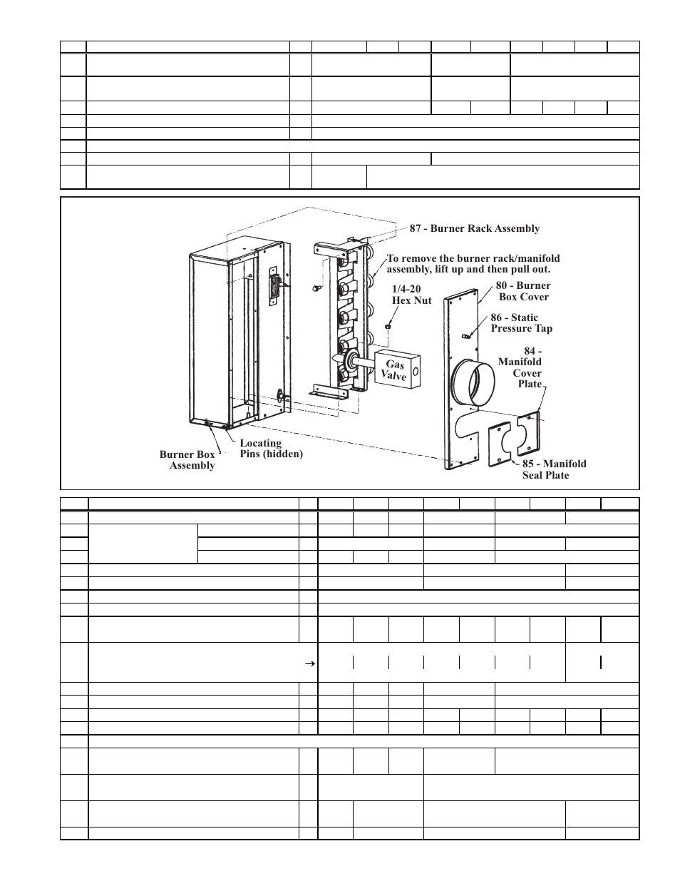 Burner box components - model sft | Reznor SFT Parts Manuals User Manual | Page 10 / 17