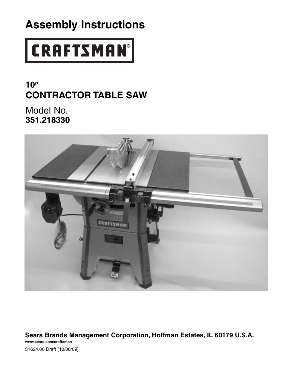 Craftsman 351.21833 User Manual | 12 pages