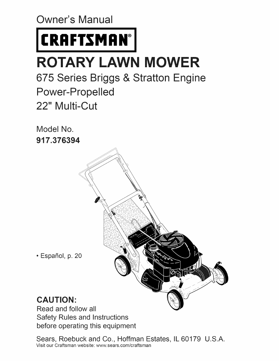 Craftsman 917.376394 User Manual | 48 pages