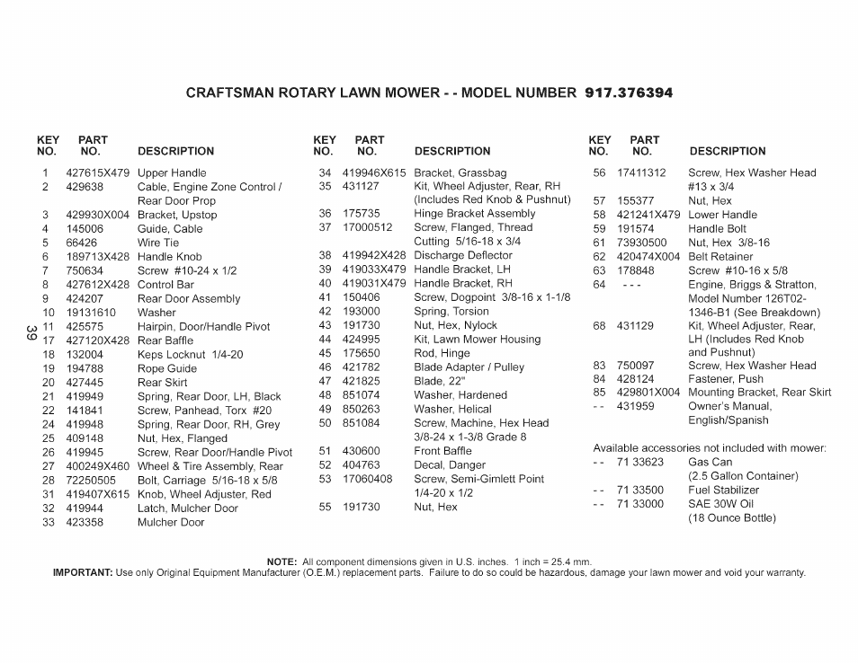 Craftsman 917.376394 User Manual | Page 39 / 48