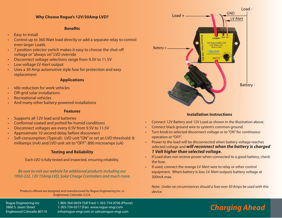Charging ahead | Rogue Engineering 1950-241 User Manual | Page 2 / 2