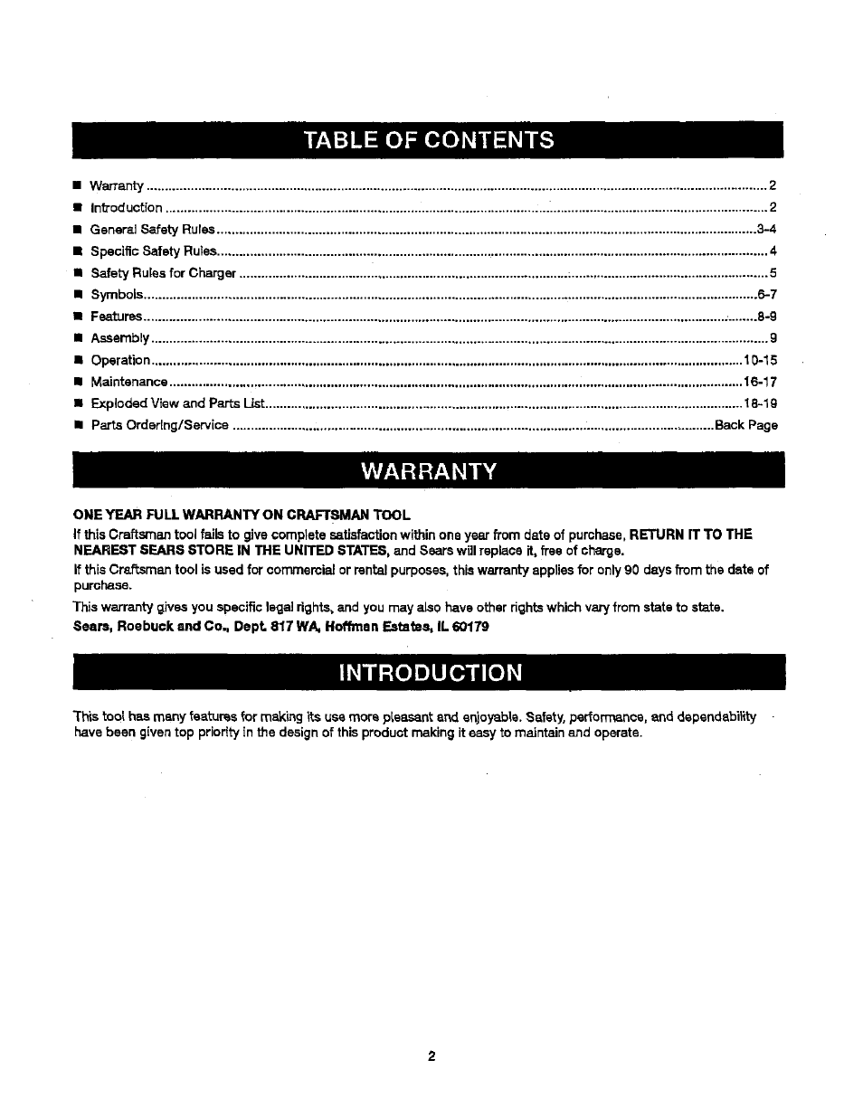 Craftsman 315.115340 User Manual | Page 2 / 20