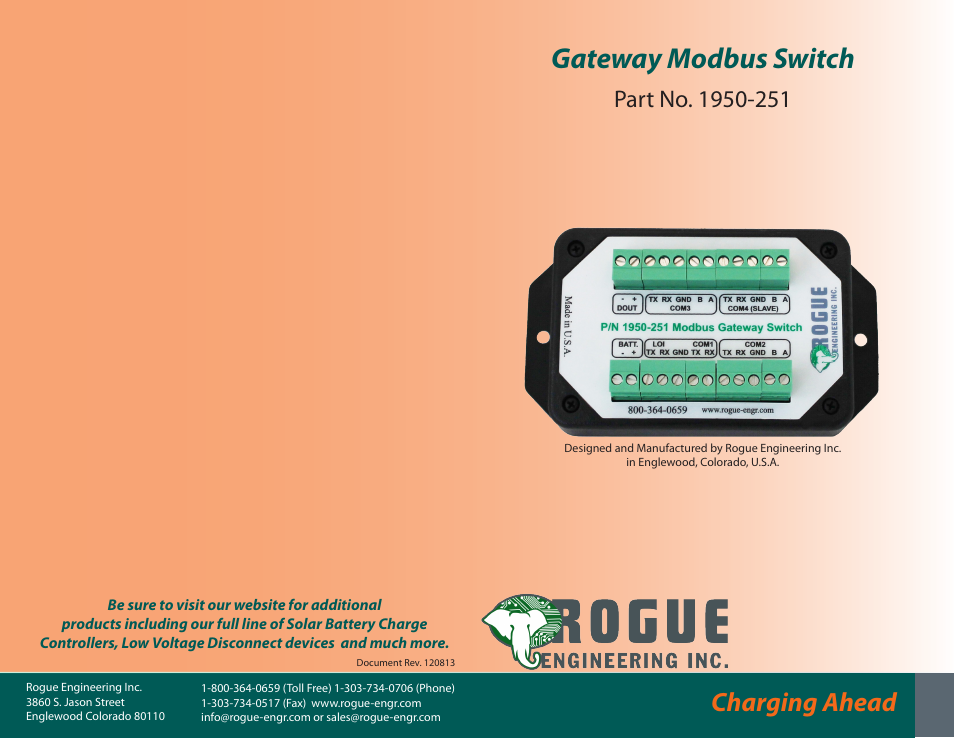Rogue Engineering 1950-251 User Manual | 2 pages