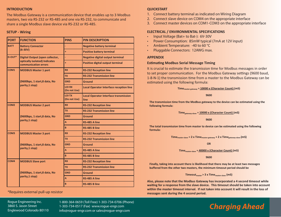 Charging ahead | Rogue Engineering 1950-251 User Manual | Page 2 / 2