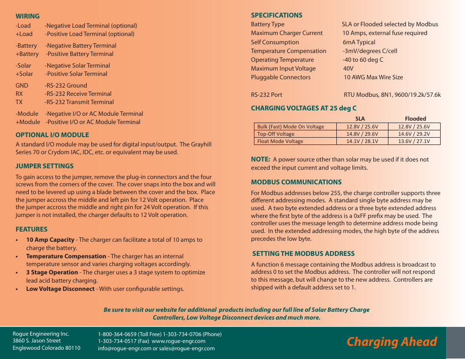 Charging ahead | Rogue Engineering Rhino-10C User Manual | Page 2 / 2