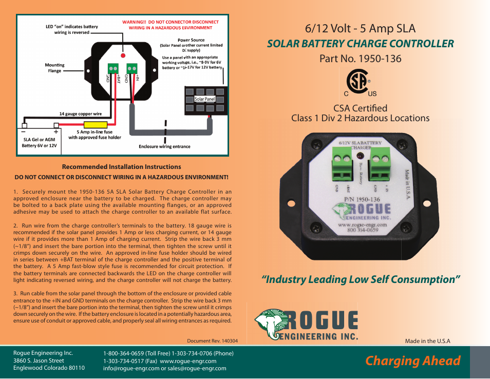 Rogue Engineering 1950-136 User Manual | 2 pages