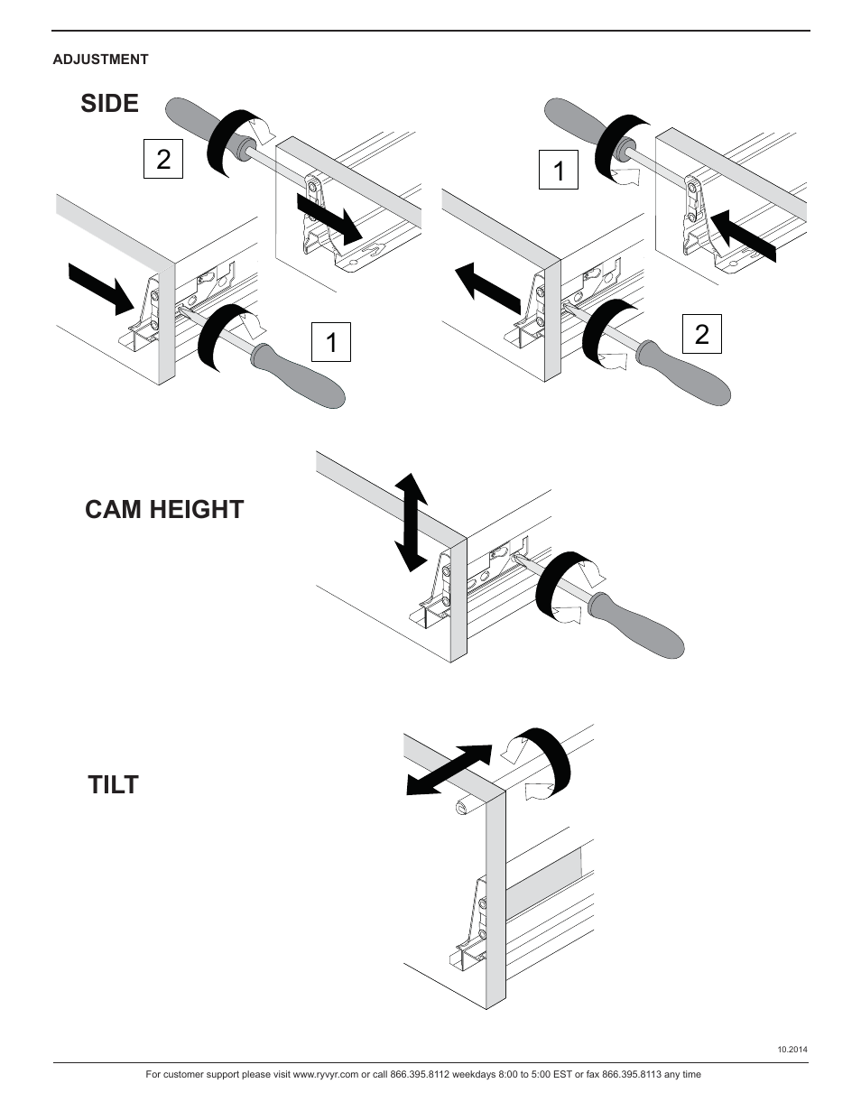 Side cam height tilt | Ryvyr V-BAMBU-36DB User Manual | Page 4 / 4