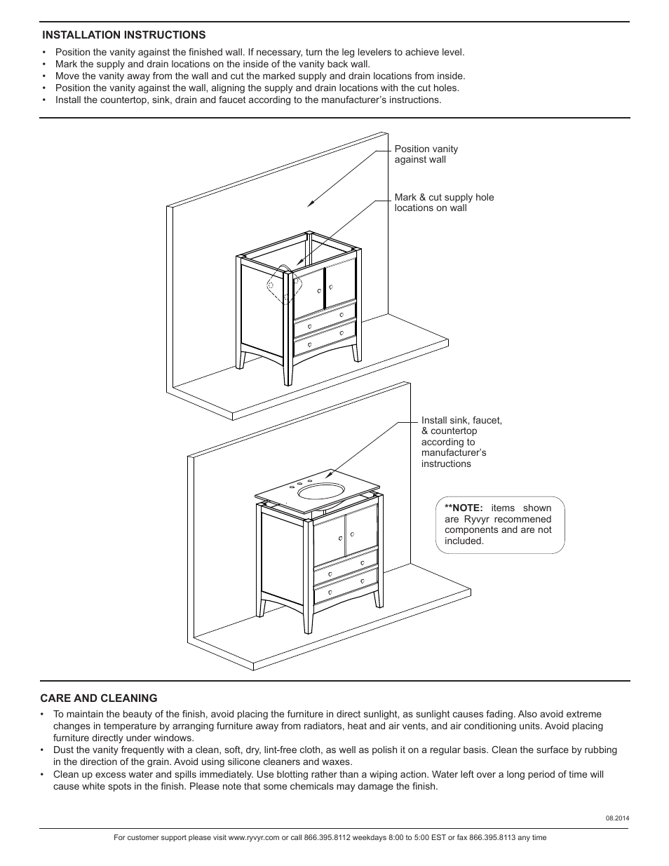 Ryvyr V-KENT-30WW User Manual | Page 2 / 2