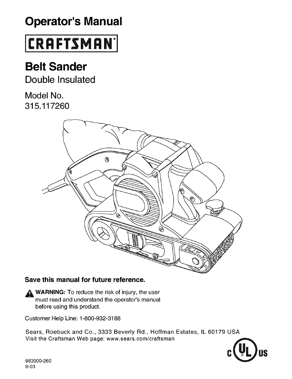 Craftsman 315.117260 User Manual | 18 pages