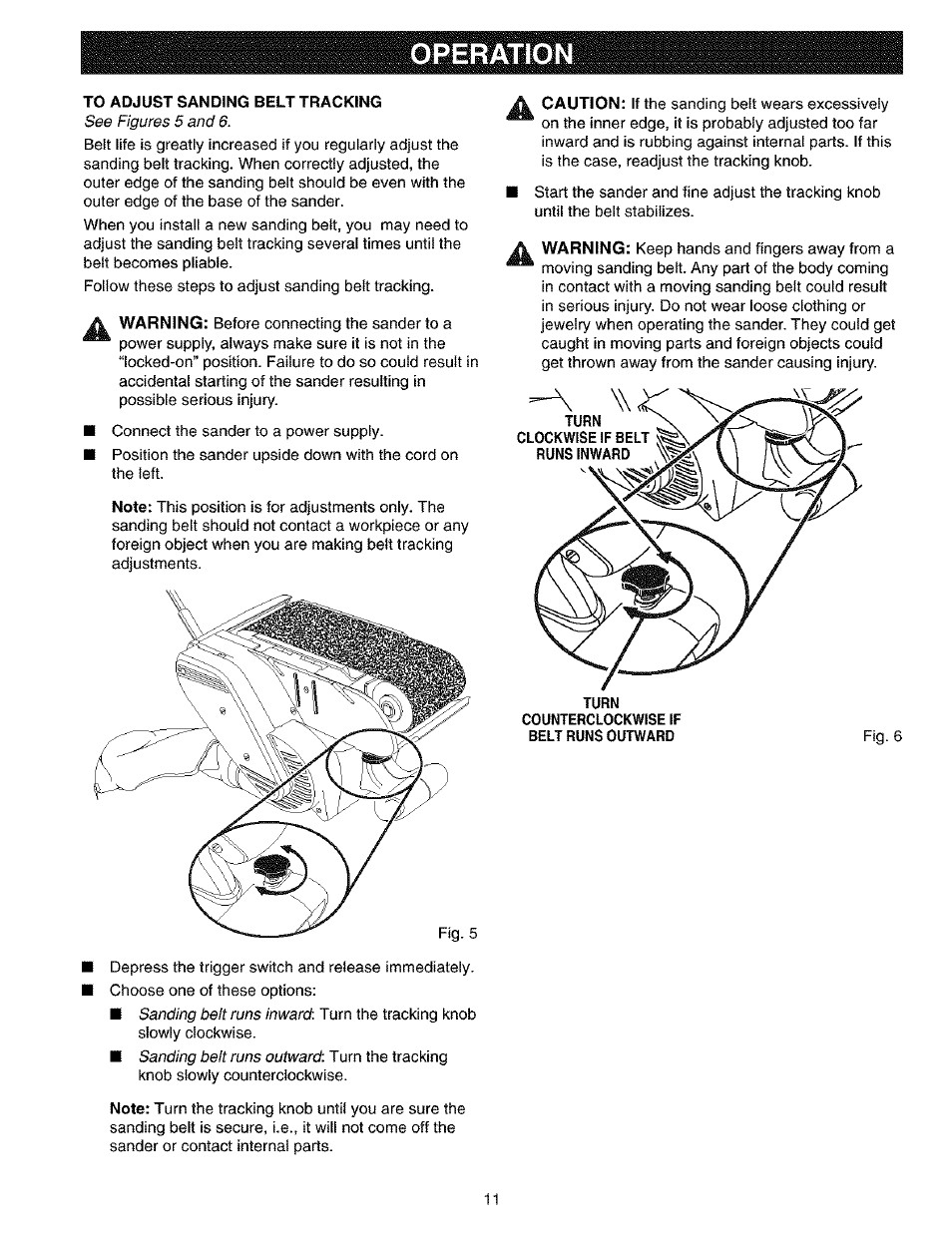 Operation | Craftsman 315.117260 User Manual | Page 11 / 18