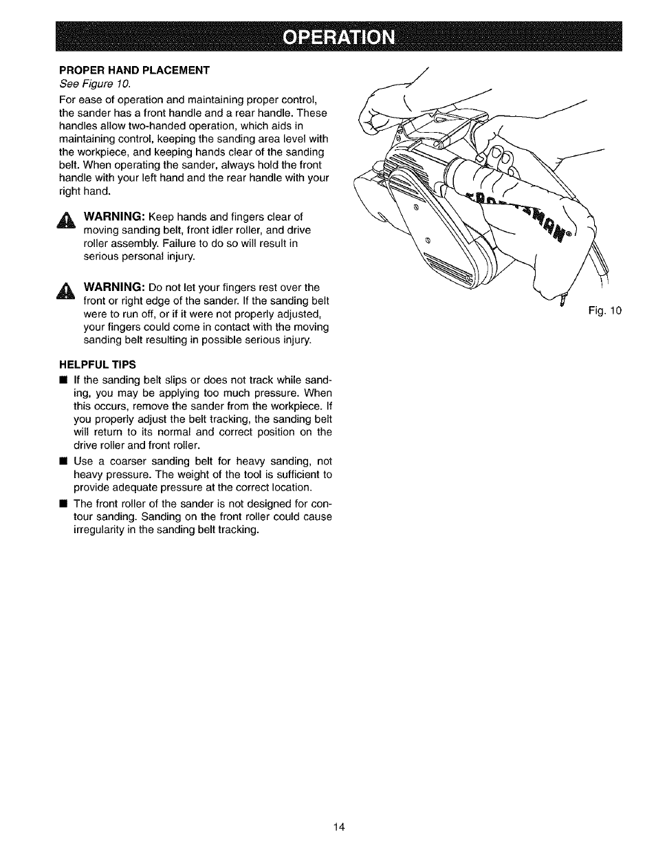 Operation | Craftsman 315.117260 User Manual | Page 14 / 18