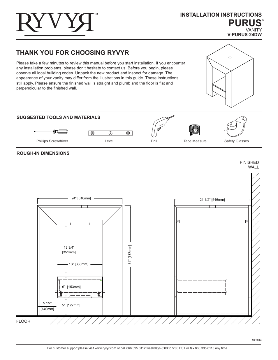 Ryvyr V-PURUS-24DW User Manual | 2 pages