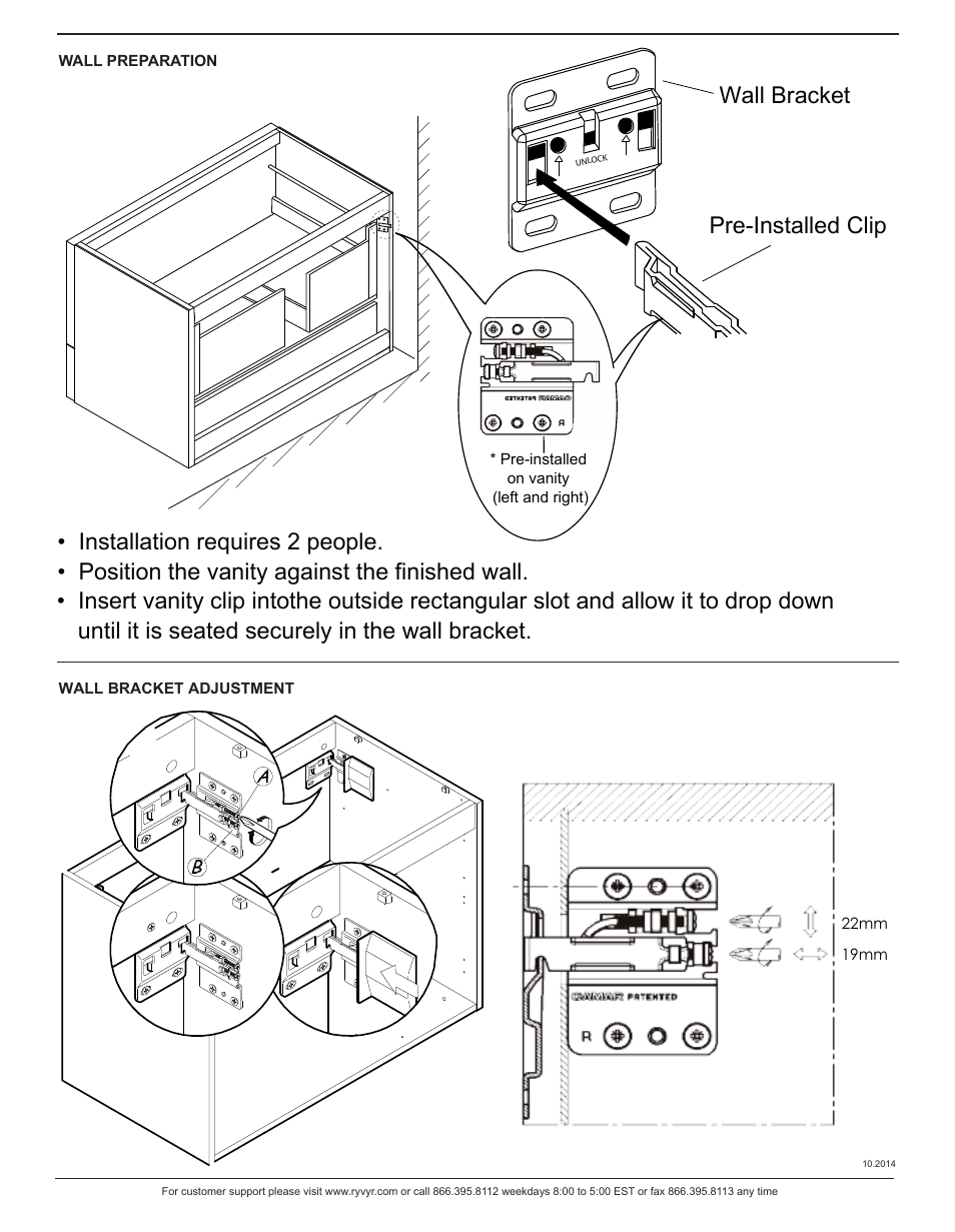 Wall bracket pre-installed clip | Ryvyr V-SELLA-80MWT User Manual | Page 3 / 4