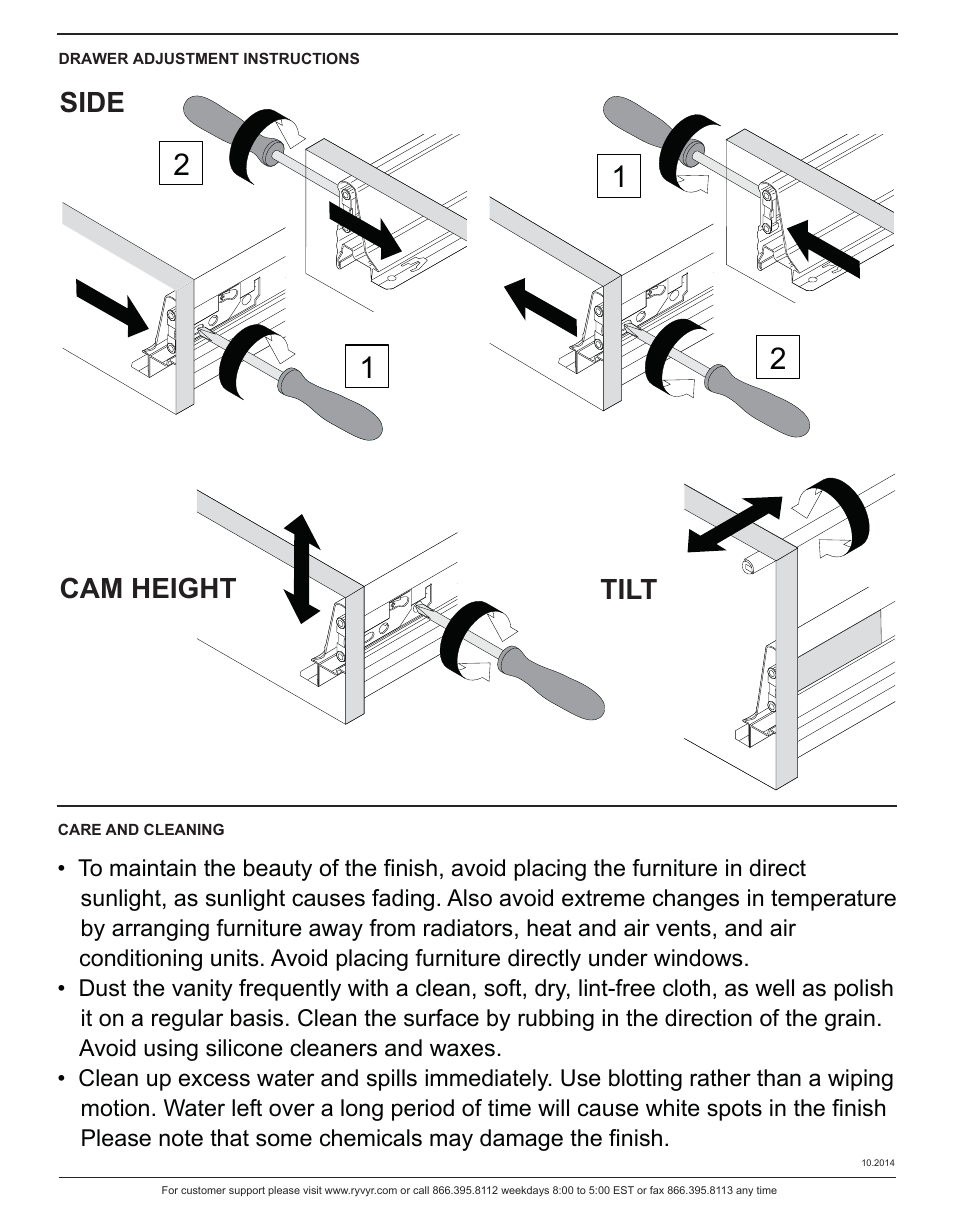 Side cam height tilt | Ryvyr V-SELLA-80MWT User Manual | Page 4 / 4