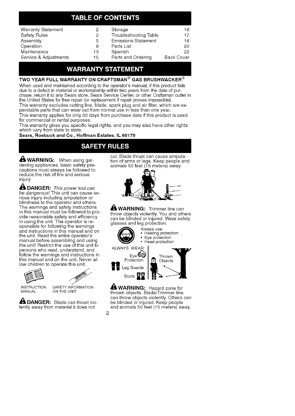 Craftsman 358.795800 User Manual | Page 2 / 39