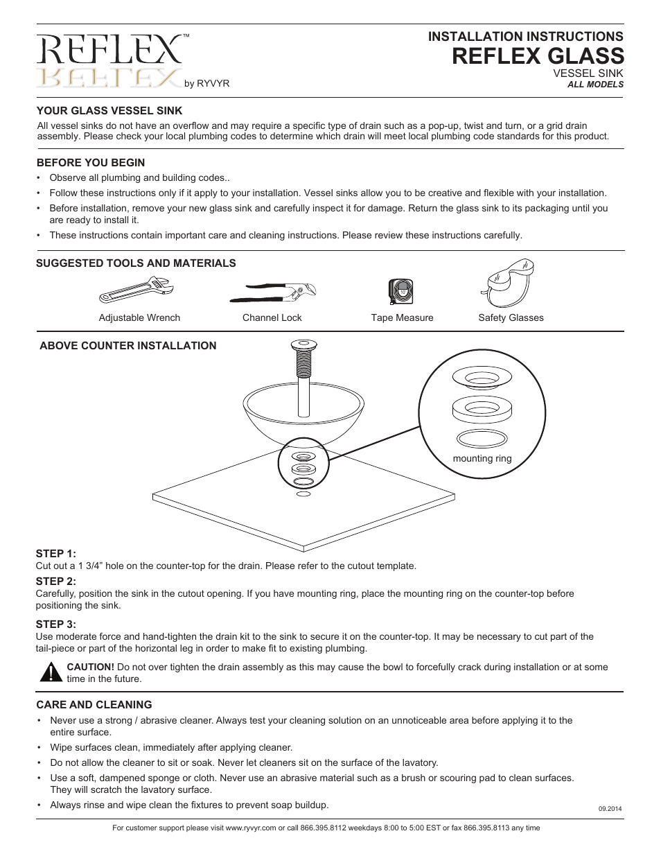 Ryvyr RVE180XXX User Manual | 2 pages