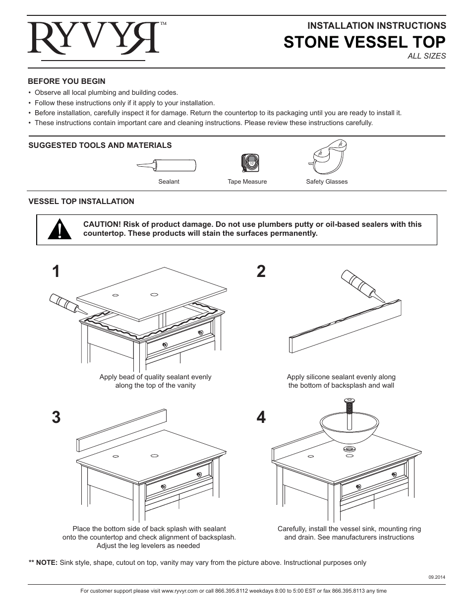 Ryvyr GRVT610XX User Manual | 2 pages