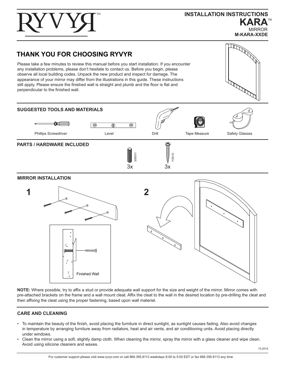 Ryvyr M-KARA-48DE User Manual | 1 page