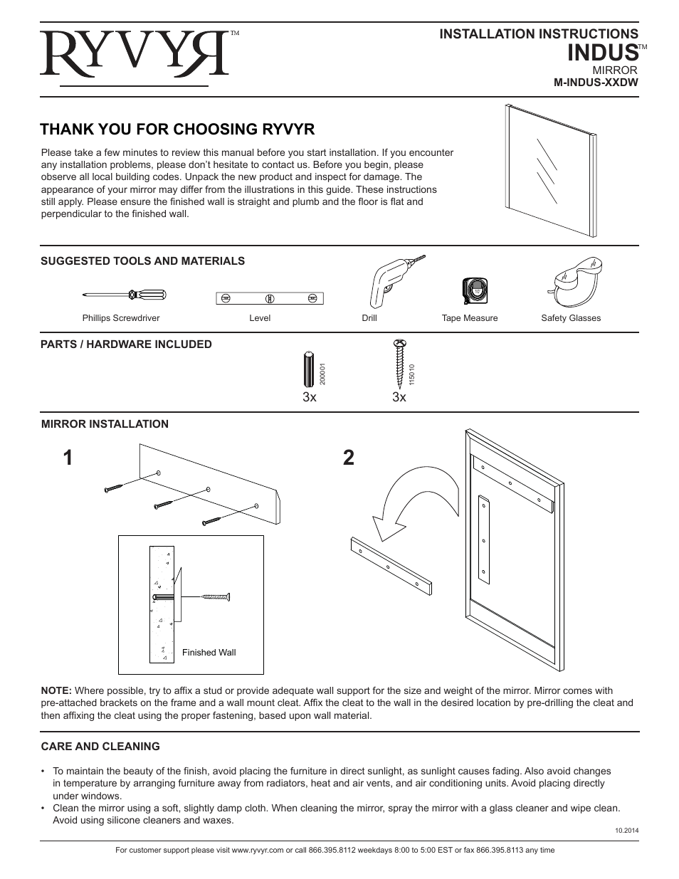 Ryvyr M-INDUS-36DW User Manual | 1 page