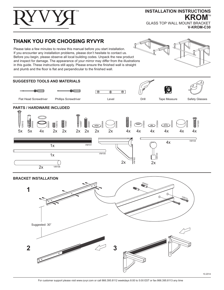 Ryvyr V-KROM-C30 User Manual | 5 pages